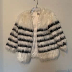 black and white coat